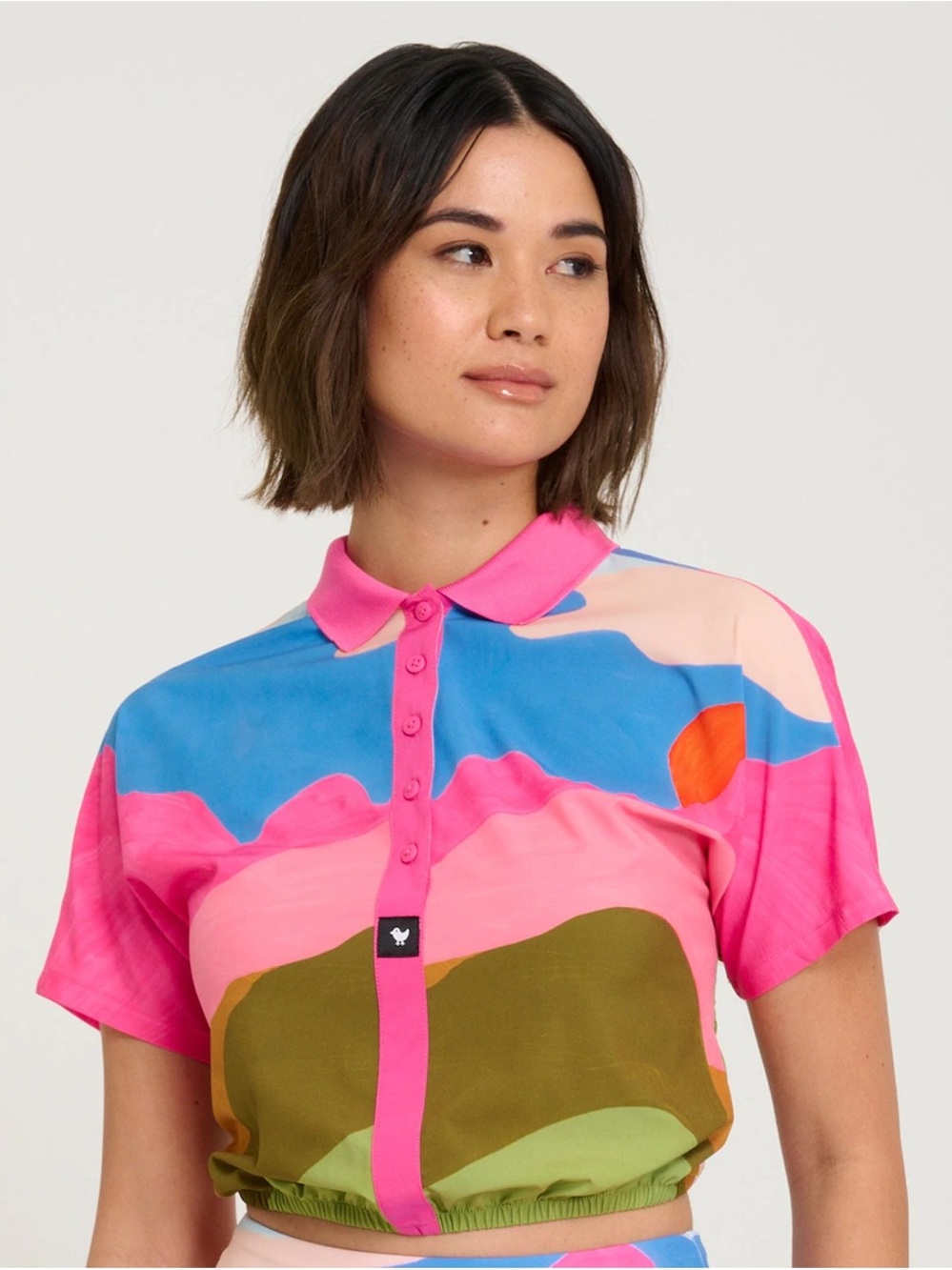 Bad Birdie Range Cotton Candy Skies Golf Polo Women’s M Medium Pink Blue